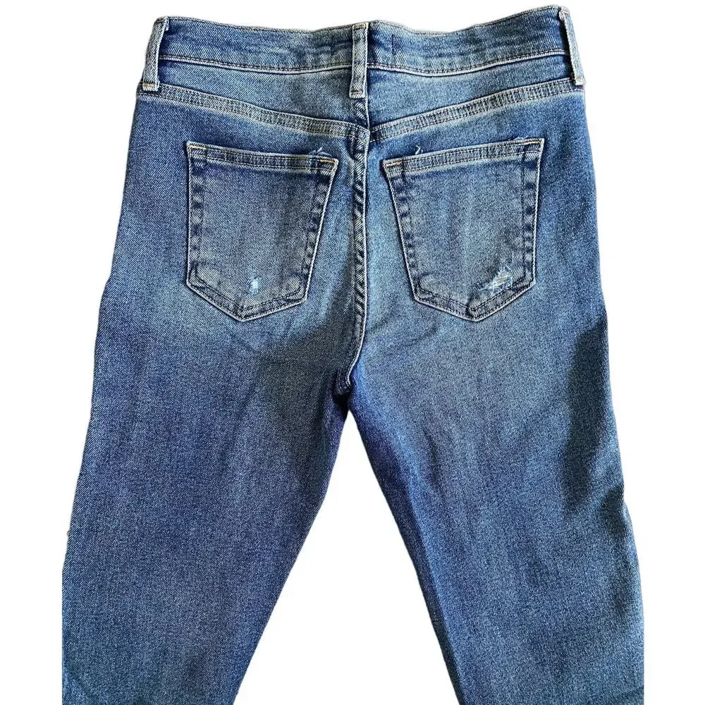 FREE PEOPLE About a Girl Distressed High Rise Ankle Skinny Denim Jeans Size 26 - Picture 8 of 11